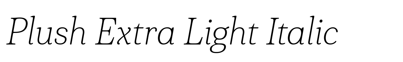 Plush Extra Light Italic